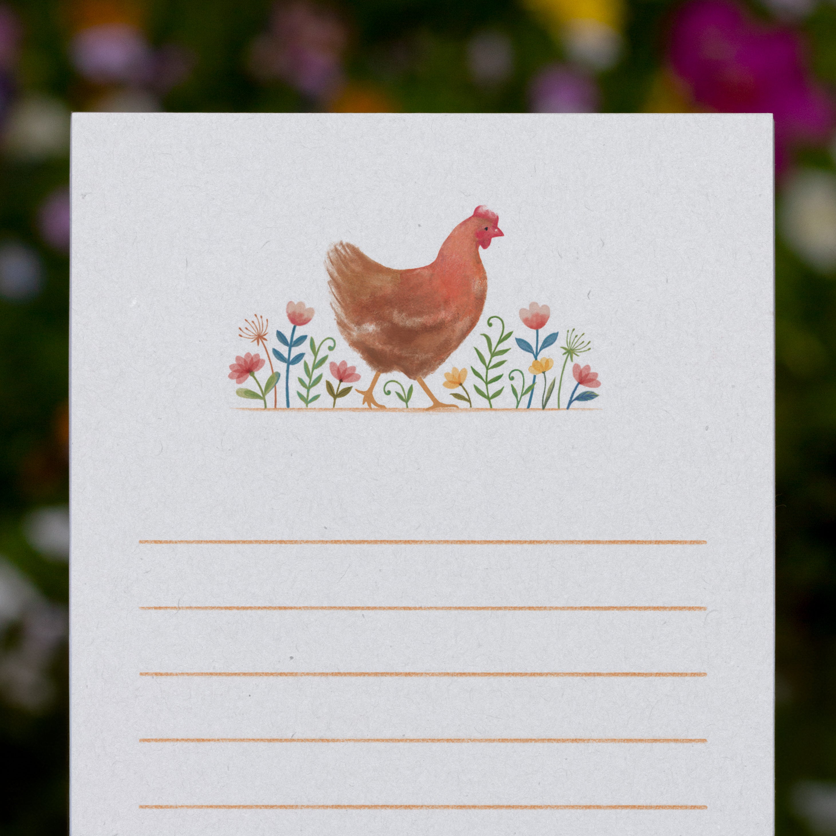 Notizblock "Huhn mit Wiese"